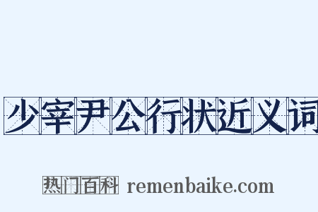 少宰尹公行状近义词是什么意思的图片